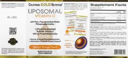 Label for Liposomal Vitamin C 1,000 mg Natural Orange Flavor