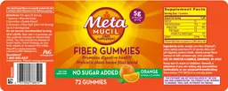 Label for Metamucil Fiber Gummies Orange
