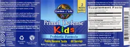 Label for Kids Probiotic Formula Yummy Banana Taste