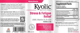 Label for Kyolic Stress & Fatigue Relief Formula 101