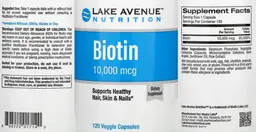 Label for Biotin 10,000 mcg
