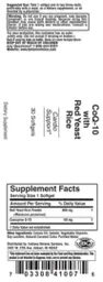Label for CoQ-10 With Red Yeast Rice