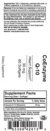 Label for CoEnzyme Q-10 30 mg