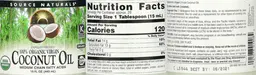Label for 100% Organic Virgin Coconut Oil