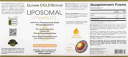 Label for Liposomal Vitamin D3 125 mcg Mango Naturally Flavored