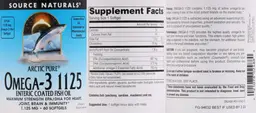 Label for ArcticPure Omega-3 1125