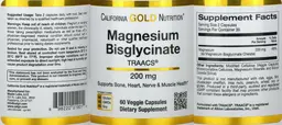 Label for Magnesium Bisglycinate 200 mg