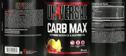 Label for Carb Max Fruit Punch Flavor