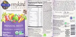 Label for Prenatal Multi Organic Berry