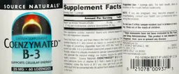 Label for Coenzymated B-3 25 mg