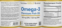 Label for Omega-3 Premium Fish Oil