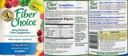 Label for Fiber Choice Fruity Bites Assorted Fruit Flavors