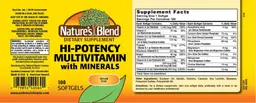 Label for Hi-Potency Multi-Vitamin with Minerals