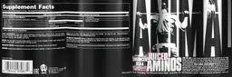 Label for Animal Juiced Aminos Strawberry Limeade Flavor