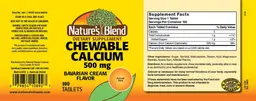 Label for Chewable Calcium 500 mg Bavarian Cream Flavor