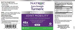 Label for Extra Strength Turmeric