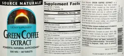 Label for Green Coffee Extract 500mg