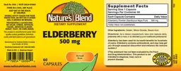 Label for Elderberry 500 mg