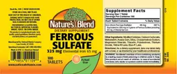 Label for Ferrous Sulfate 325 mg