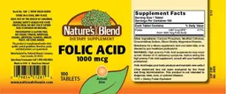 Label for Folic Acid 1000 mcg