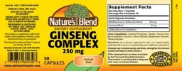 Label for Ginseng Complex 250 mg