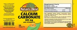Label for Calcium Carbonate 600 mg