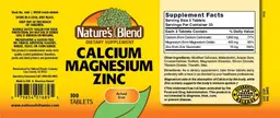Label for Calcium Magnesium Zinc