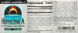 Label for Huperzine A 200 mcg