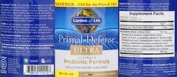 Label for Ultra Probiotic Formula