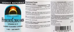 Label for HydroxoCobalamin 1 mg Cherry Flavored