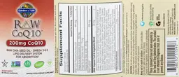 Label for Raw CoQ10 200 mg