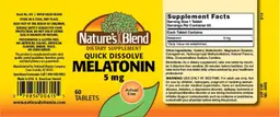 Label for Quick Dissolve Melatonin 5 mg