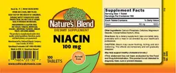Label for Niacin 100 mg