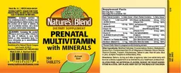 Label for Prenatal Multivitamin