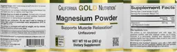 Label for Magnesium Powder Unflavored