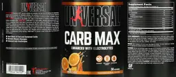 Label for Carb Max Orange Flavor