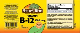Label for Vitamin B-12 1000 mcg