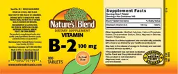 Label for Vitamin B-2 100 mg