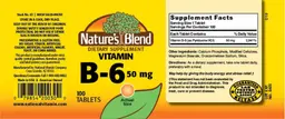Label for Vitamin B-6 50 mg
