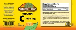 Label for Vitamin C 1000 mg