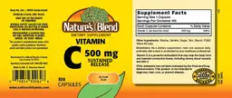 Label for Vitamin C 500 mg Sustained Release