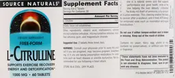 Label for L-Citrulline 1000 mg