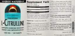 Label for L-Citrulline 1,000 mg