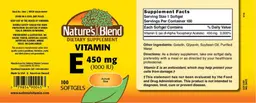 Label for Vitamin E 450 mg (1000 IU)