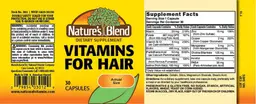 Label for Vitamins For Hair