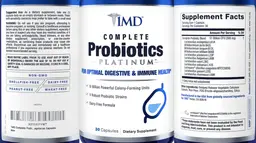 Label for Complete Probiotics Platinum