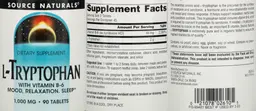Label for L-Tryptophan 1,000 mg