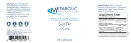 Label for 5-HTP 100 mg