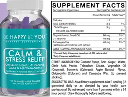 Label for Calm & Stress Relief Apple Flavor