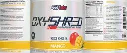 Label for Oxyshred Thermogenic Fat Burner Mango